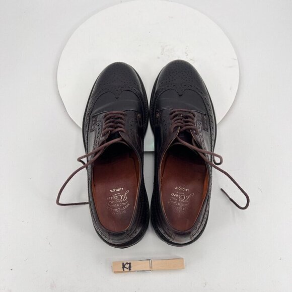 JCrew Ludlow Men Size UK 9 US 10 Brown Tan Leather Brogue Derby Dress Shoes - Picture 14 of 16